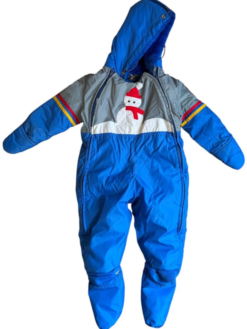 Vintage Mighty Mac Snowman Snowsuit Size 18 months Bunting Winter Jacket Retro - Picture 5 of 7